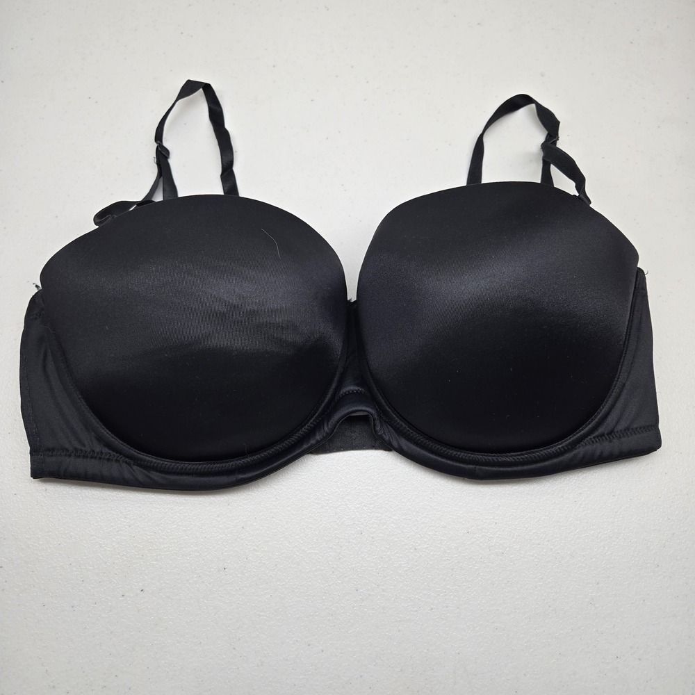 Cacique Women Bra 42DD Black T Shirt Underwired Strap Adjustable